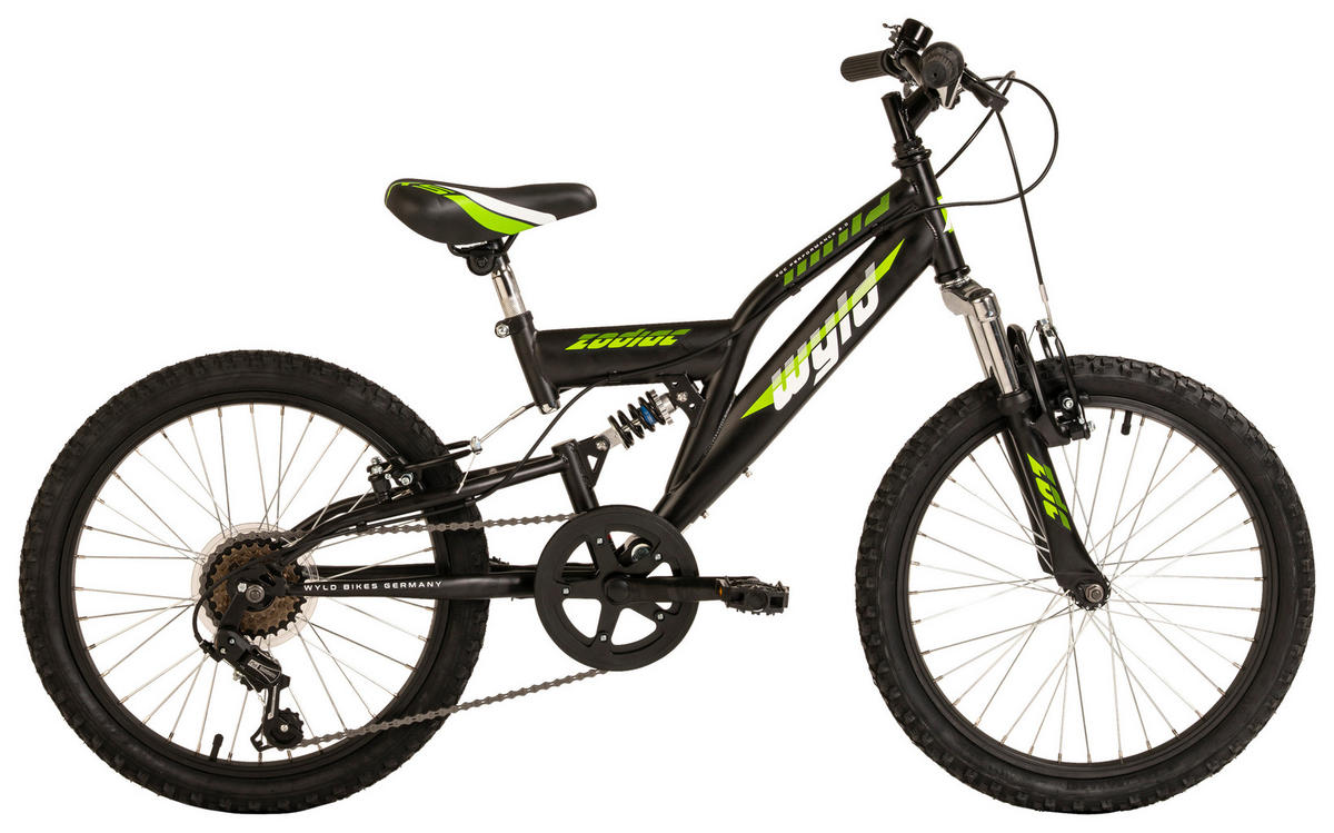 WYLD Kinder-Mountainbike Zodiac ZODIAC 20 Zoll Rahmenhöhe 31 cm 6 Gänge schwarz schwarz ca. 20 Zoll Zodiac - schwarz - WYLD