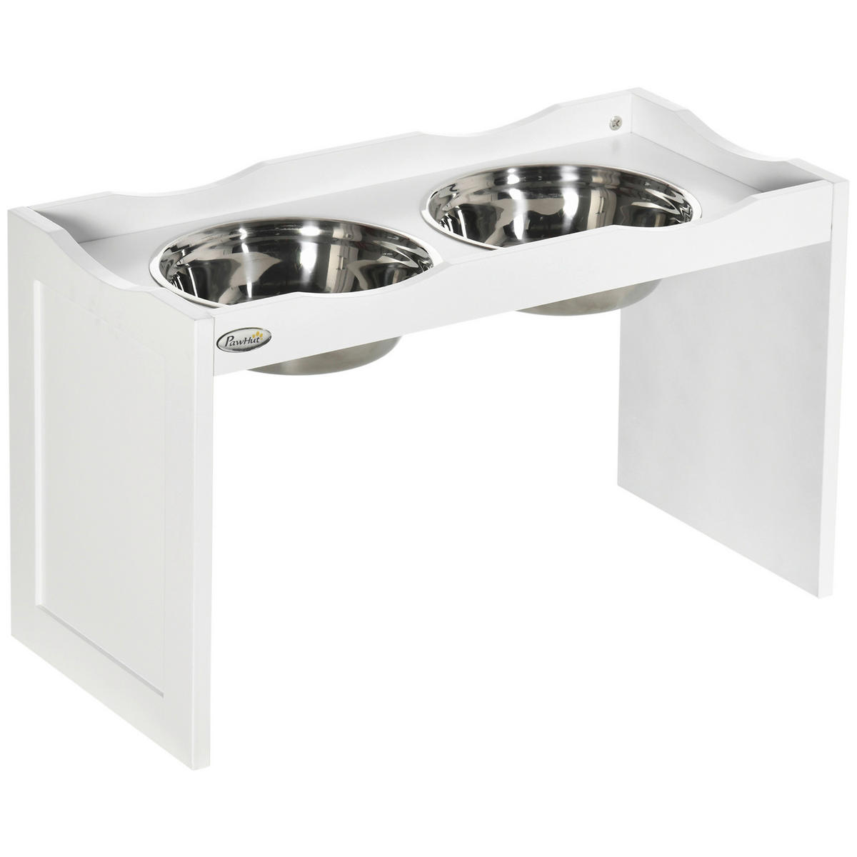 PawHut Hundenapf weiß Edelstahl B/H/L: ca. 30x38x63 cm Hundenapf - weiß (63,00/30,00/38,00cm) - PawHut
