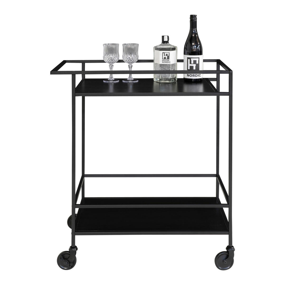 Servierwagen Vita schwarz Melamin B/H/L: ca. 68x79x40 cm Vita - schwarz (40,00/68,00/79,00cm)