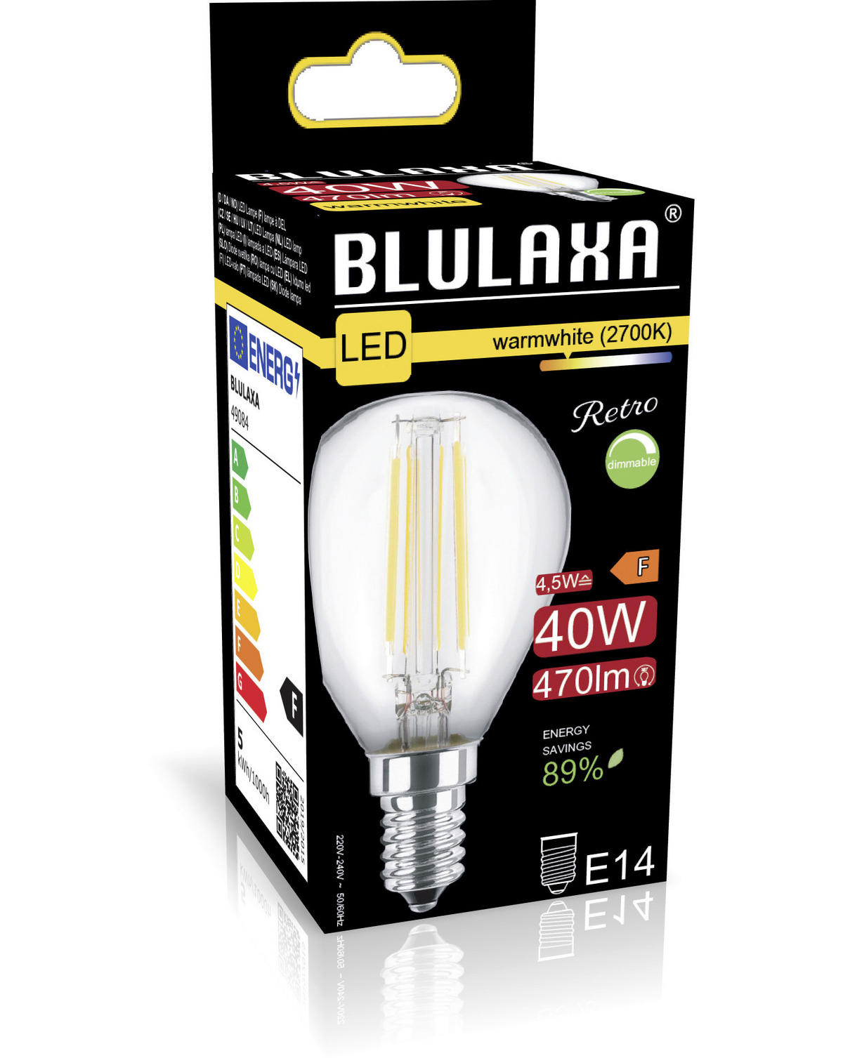 Blulaxa LED-Filament-Lampe E14 LED-Filament-Lampe E14 dimmbar - (4,50cm) - Blulaxa