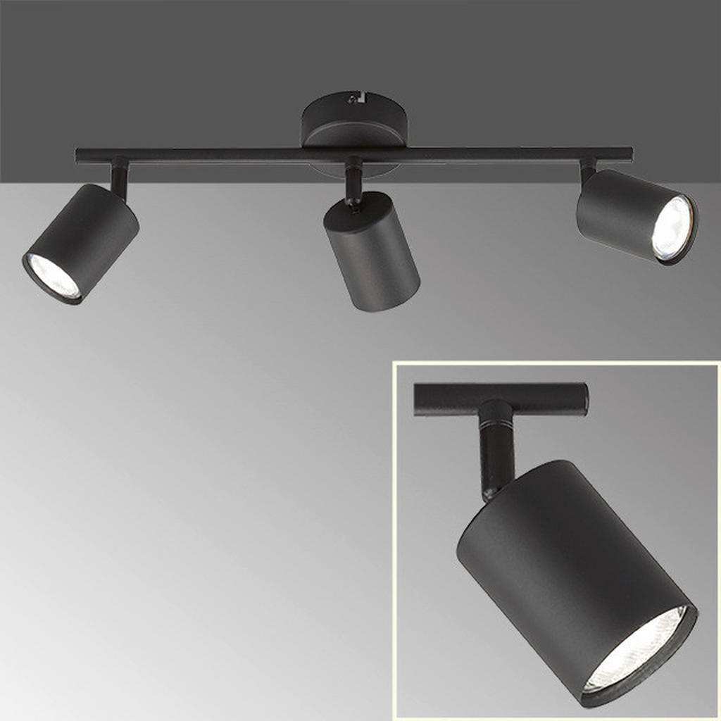 Thumbnail - Fischer & Honsel LED-Deckenleuchte 21130 schwarz Metall B/H/T: ca. 42x14x8 cm 3 Brennstellen