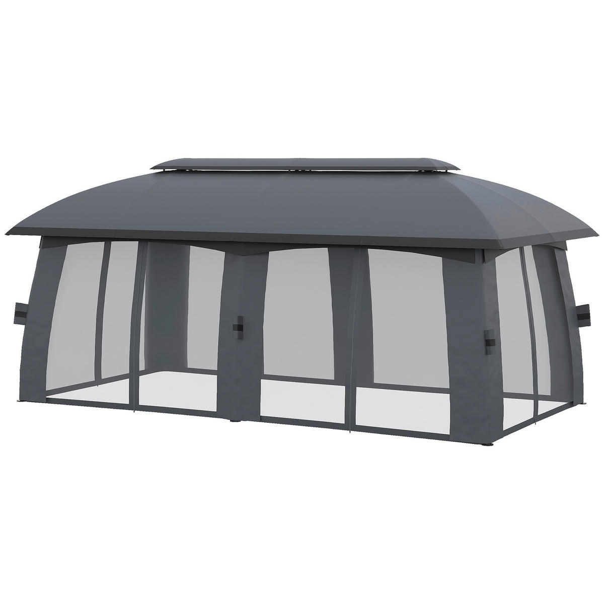 Outsunny Pavillon dunkelgrau Nylon B/H/L: ca. 600x278x300 cm Pavillon - dunkelgrau (300,00/600,00/278,00cm) - Outsunny