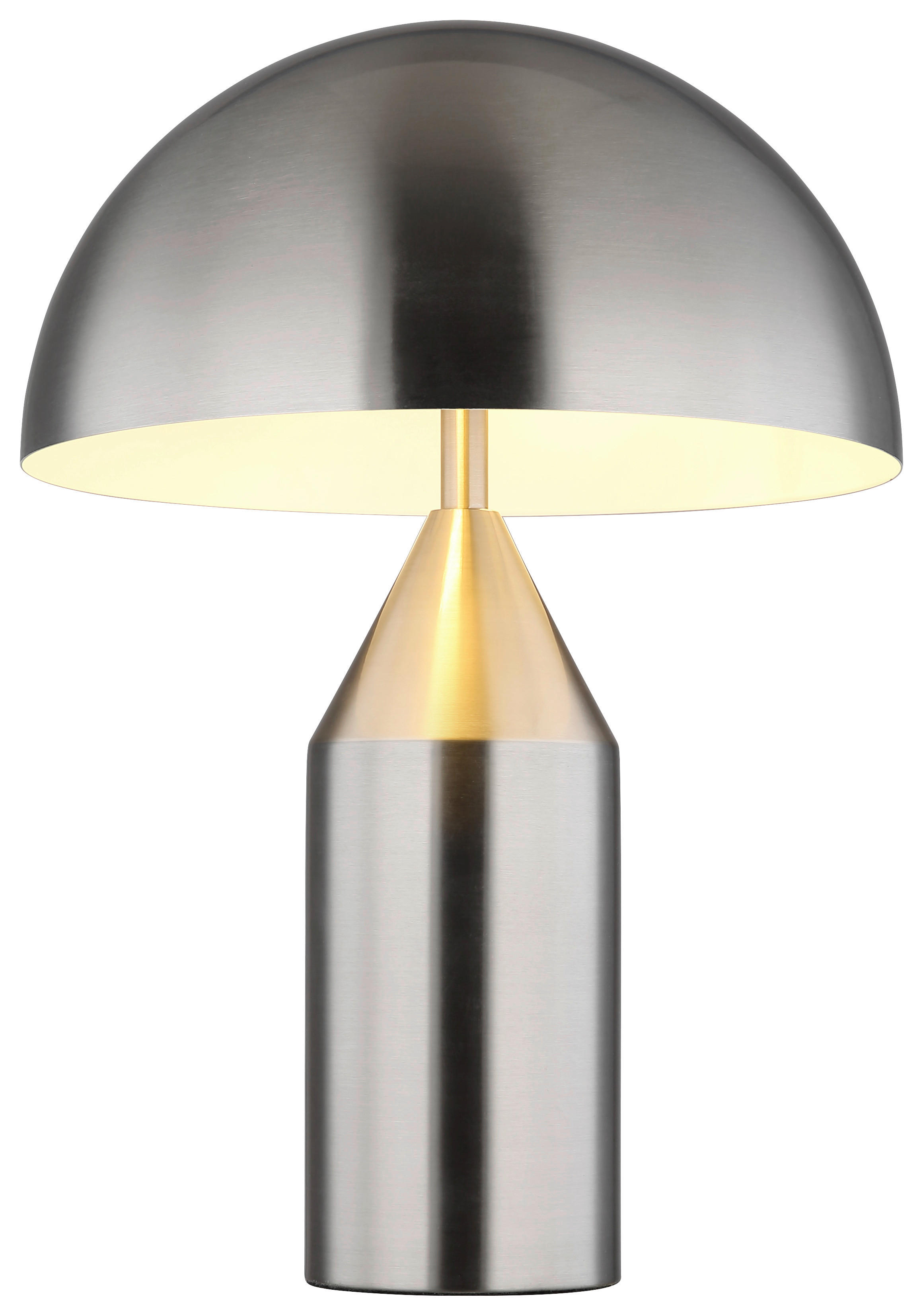 GLOBO Tischleuchte Atoma 21030N nickel weiß Metall H: ca. 39 cm E27 2 Brennstellen Atoma - nickel/weiß (39,00cm) - GLOBO