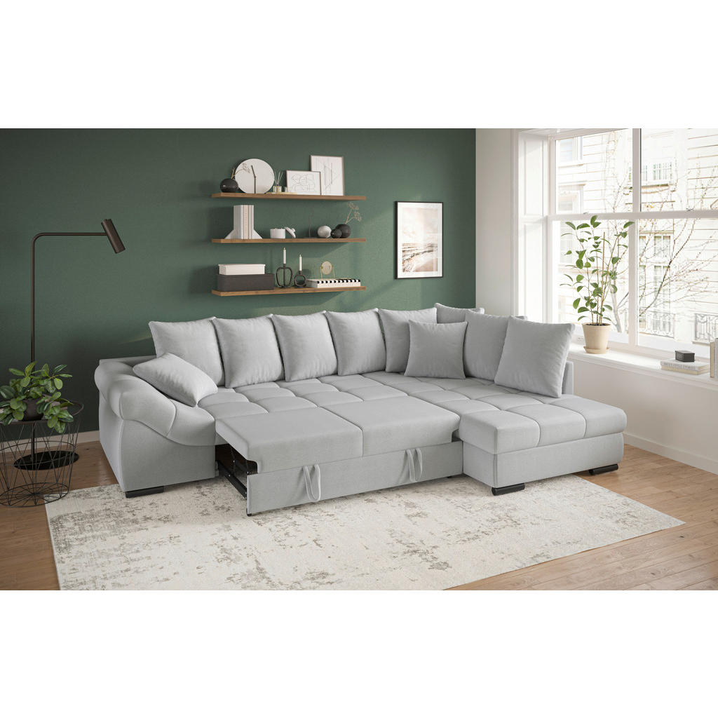 Thumbnail - Ecksofa Pietro grau Microfaser B/H/T: ca. 303x88x202 cm
