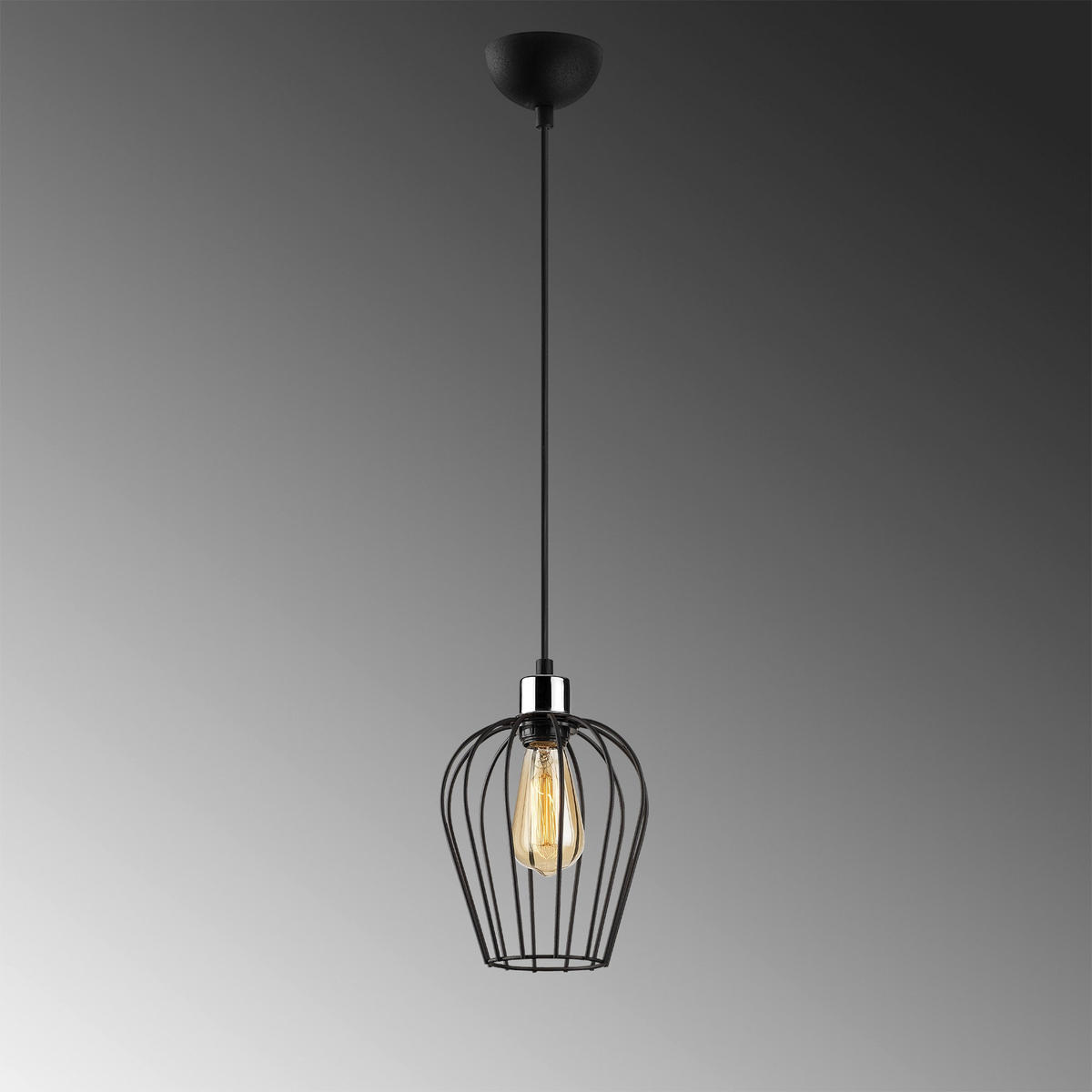 Opviq Pendelleuchte Tel schwarz Eisen B/H/T/L/D: ca. 20x116x20x20x20 cm E27 1 Brennstellen Tel - schwarz (20,00/20,00/116,00cm) - Opviq