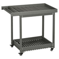 Outsunny Servierwagen dunkelgrau Kunststoff B/H/L: ca. 50x80x87 cm Servierwagen - dunkelgrau (87,00/50,00/80,00cm) - Outsunny