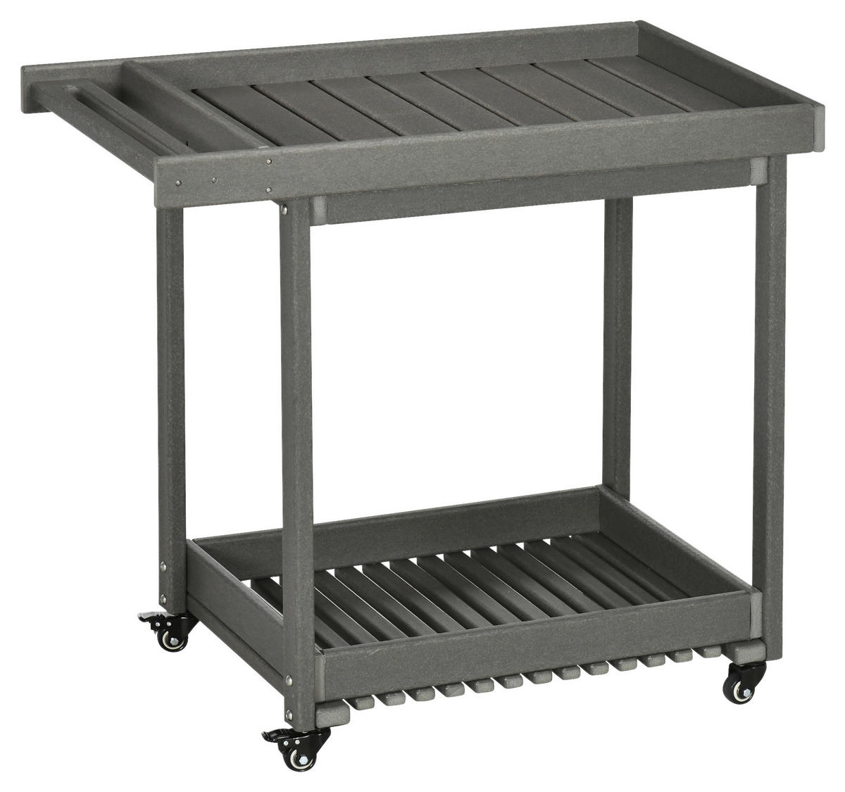 Outsunny Servierwagen dunkelgrau Kunststoff B/H/L: ca. 50x80x87 cm Servierwagen - dunkelgrau (87,00/50,00/80,00cm) - Outsunny