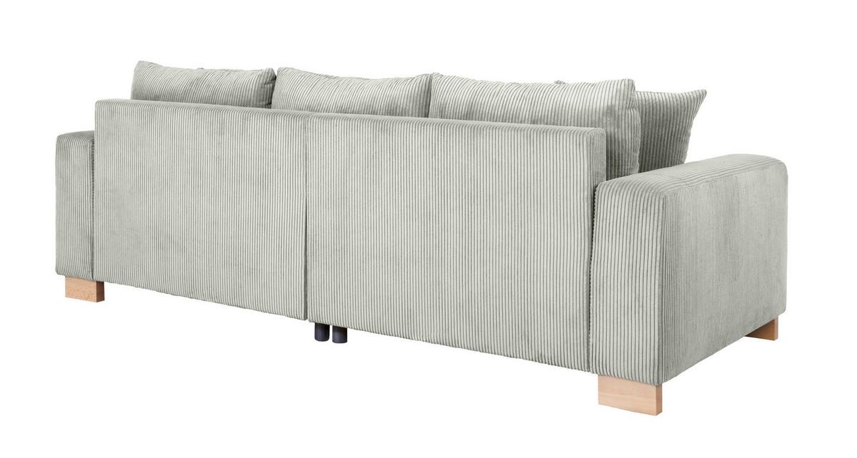 Big Sofa Alpha New hellgrau Microfaser B/H/T: ca. 244x85x112 cm Alpha New - hellgrau/buche (244,00/85,00/112,00cm)