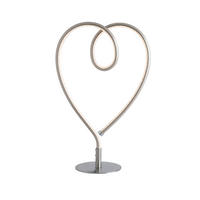 POCOline Tischleuchte Heart nickel matt weiß Metall Kunststoff B/H: ca. 24x40 cm Heart - weiß/nickel matt (24,00/40,00cm) - POCOline