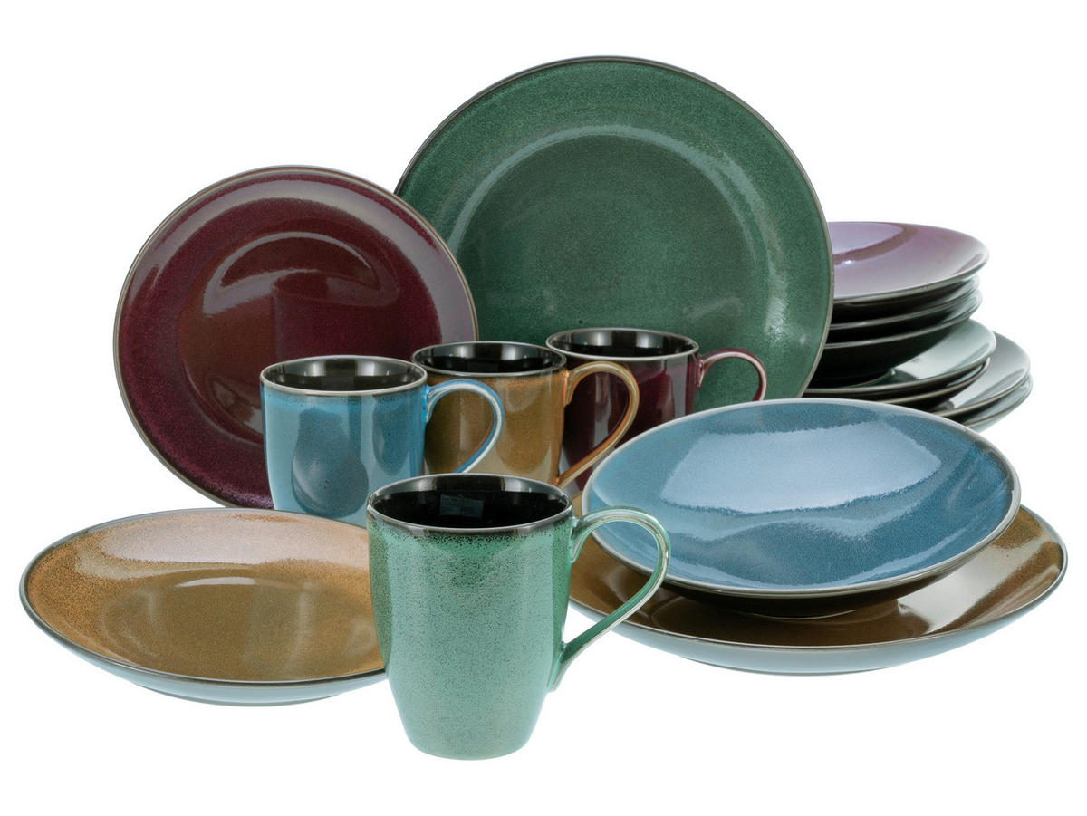 CreaTable Kombiservice Marrakesch multicolor Steinzeug 16 tlg. Marrakesch - multicolor - CreaTable