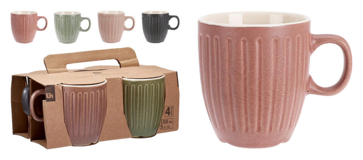Becher 4er Set mehrfarbig Keramik Becher_4erSet 150ml - mehrfarbig
