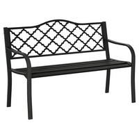 Outsunny Gartenbank schwarz Eisen B/H/L: ca. 58,5x89x128 cm Gartenbank - schwarz (128,00/58,50/89,00cm) - Outsunny