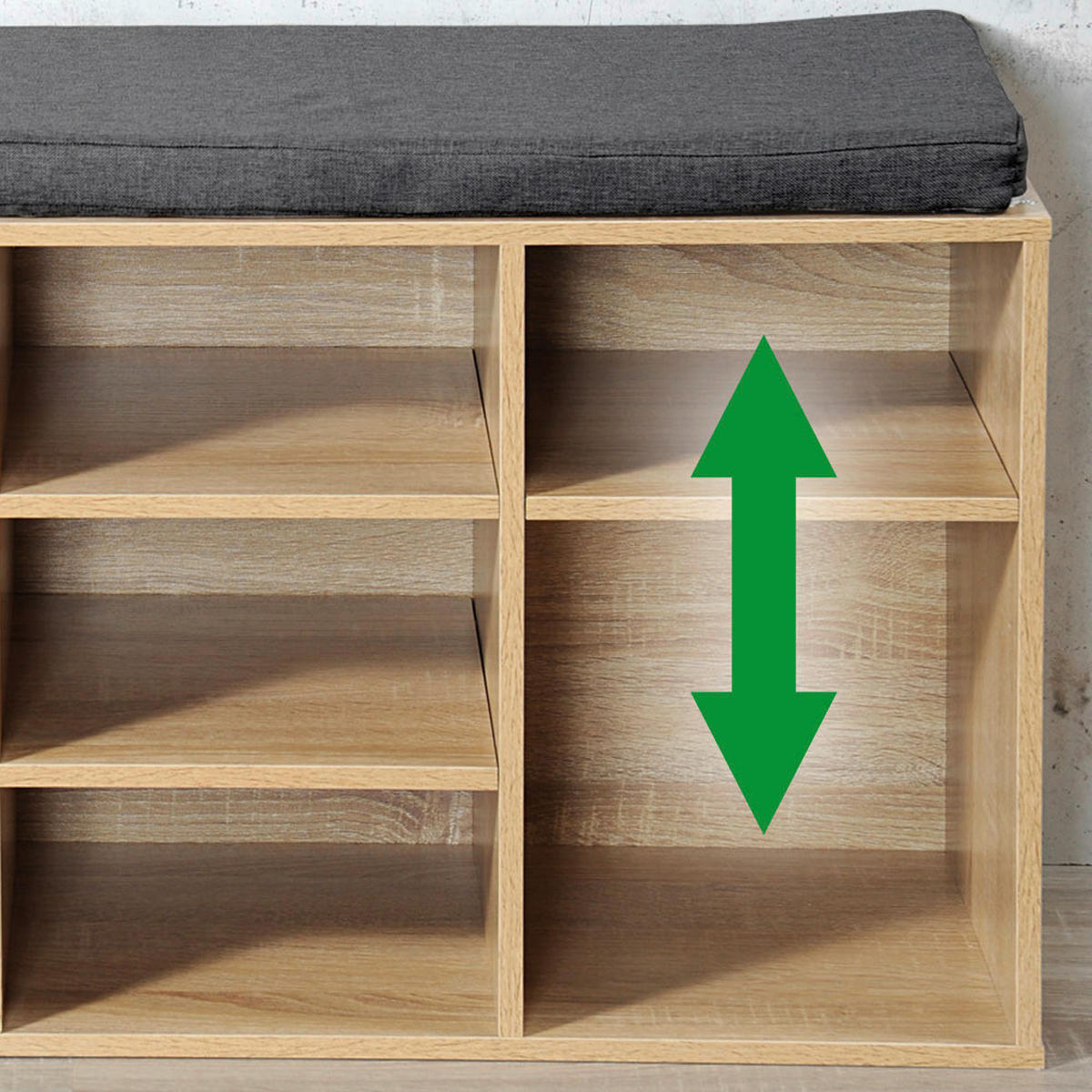 Kesper Schuhschrank mit Sitzkissen weiß Spanplatte B/H/L: ca. 29,5x48x103,5 cm Schuhschrank_mit_Sitzkissen - braun/weiß (103,50/29,50/48,00cm) - Kesper