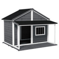PawHut Hunde-Zubehör grau Polypropylen B/H/L: ca. 112x124x105 cm Hundehütte - grau (105,00/112,00/124,00cm) - PawHut