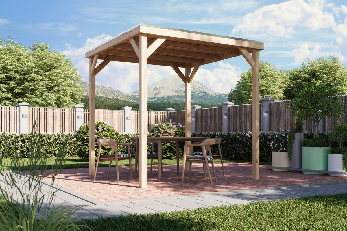 Karibu Pavillon Arizona natur Fichte B/H/T: ca. 231x243x231 cm Arizona - natur (231,00/243,00/231,00cm) - Karibu