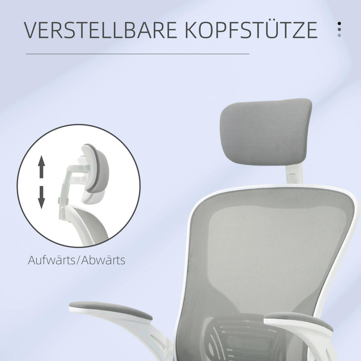 Drehstuhl 921-417 grau 921-417 - grau (65,00/114,00/64,00cm) - Vinsetto
