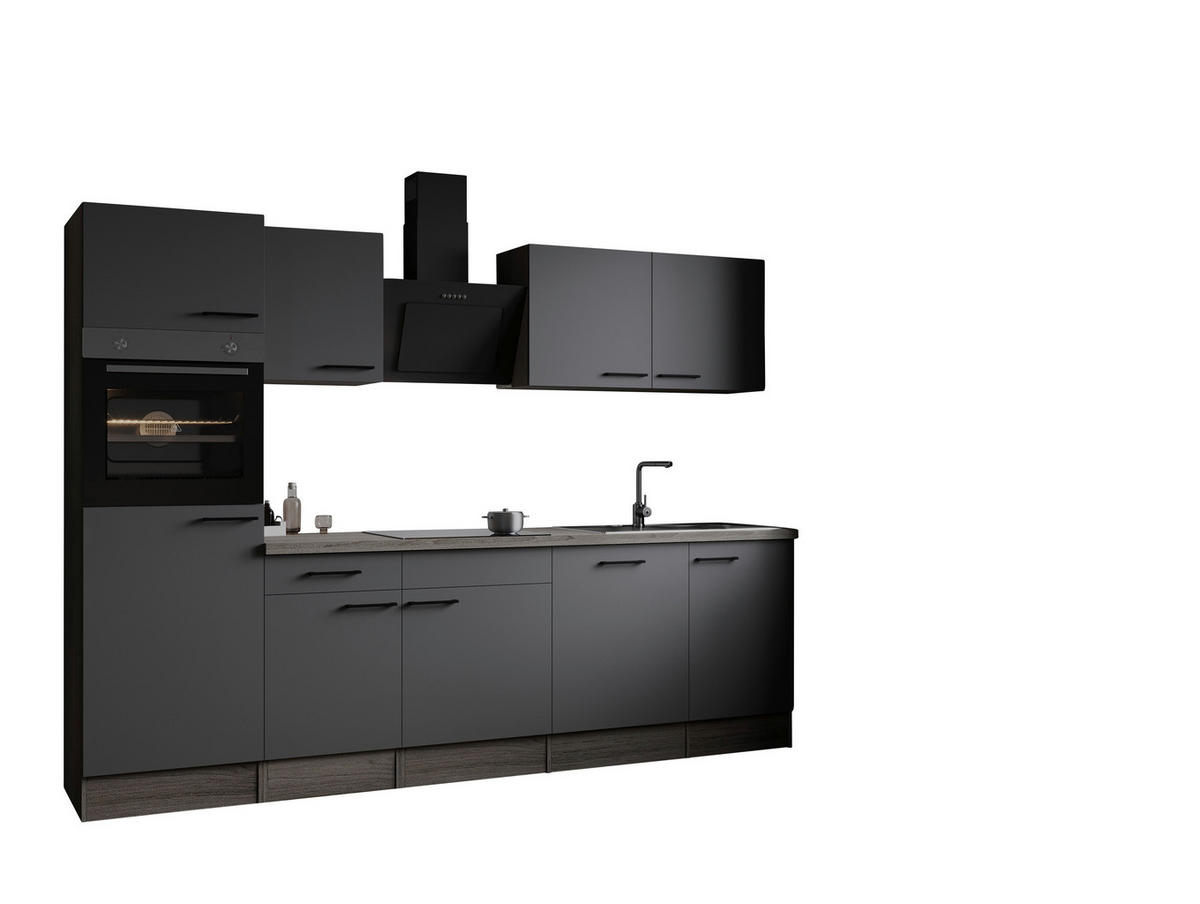 Küchenblock Oliver B/H/T: ca. 280x205x60 cm Oliver - Eiche/grau (280,00/205,00/60,00cm) - Respekta