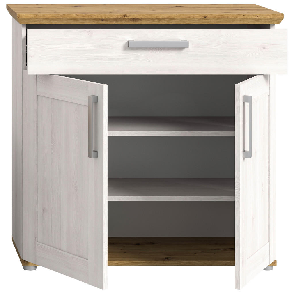 Thumbnail - Schuhschrank Verona Sibiu Lärche Nachbildung Eiche Artisan Nachbildung B/H/T: ca. 95x92x39 cm