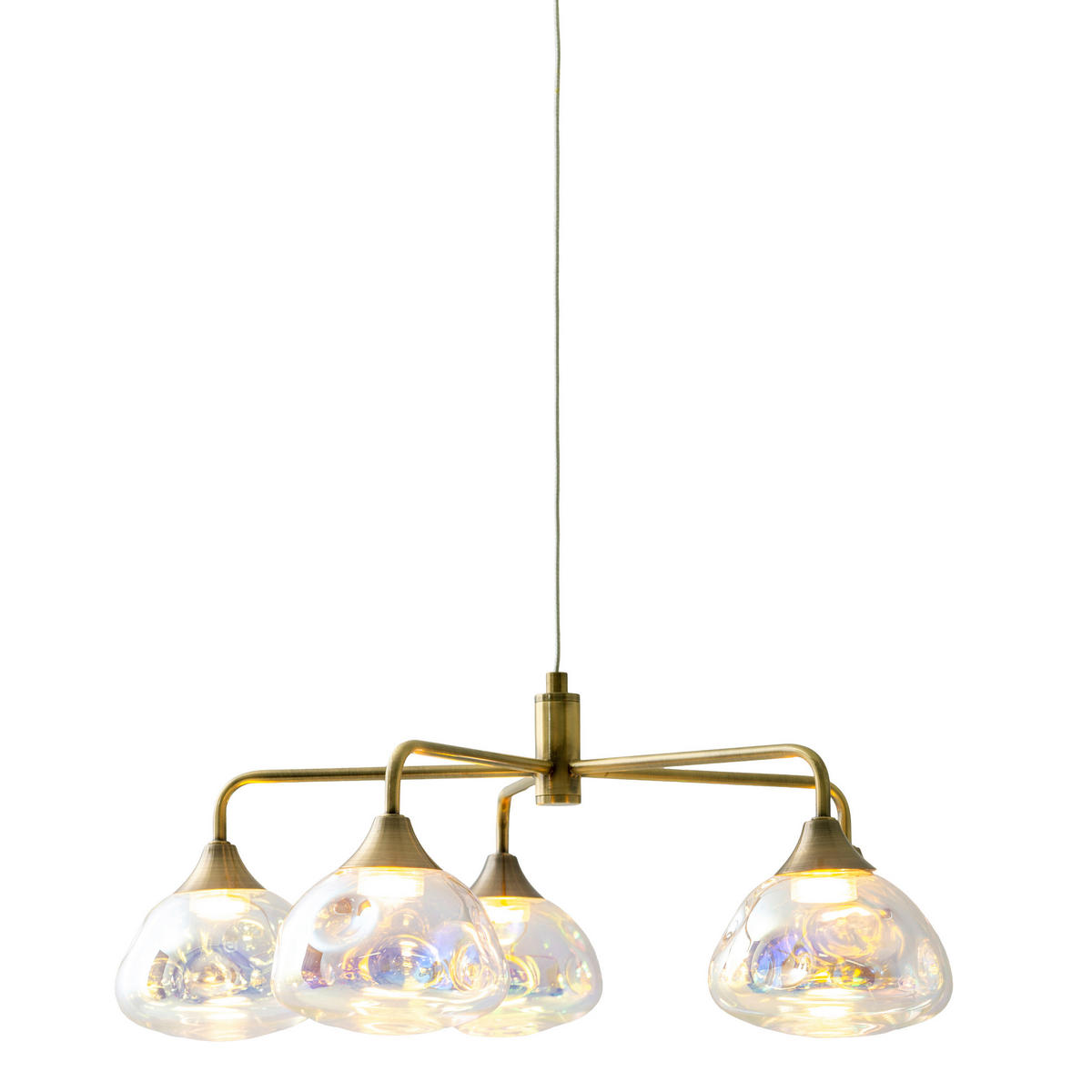 Näve Leuchten LED-Leuchten 7089945 messing Glas Metall B/H/T: ca. 50x120x50 cm null 5 Brennstellen Varna - messing (50,00/120,00/50,00cm) - Näve Leuchten
