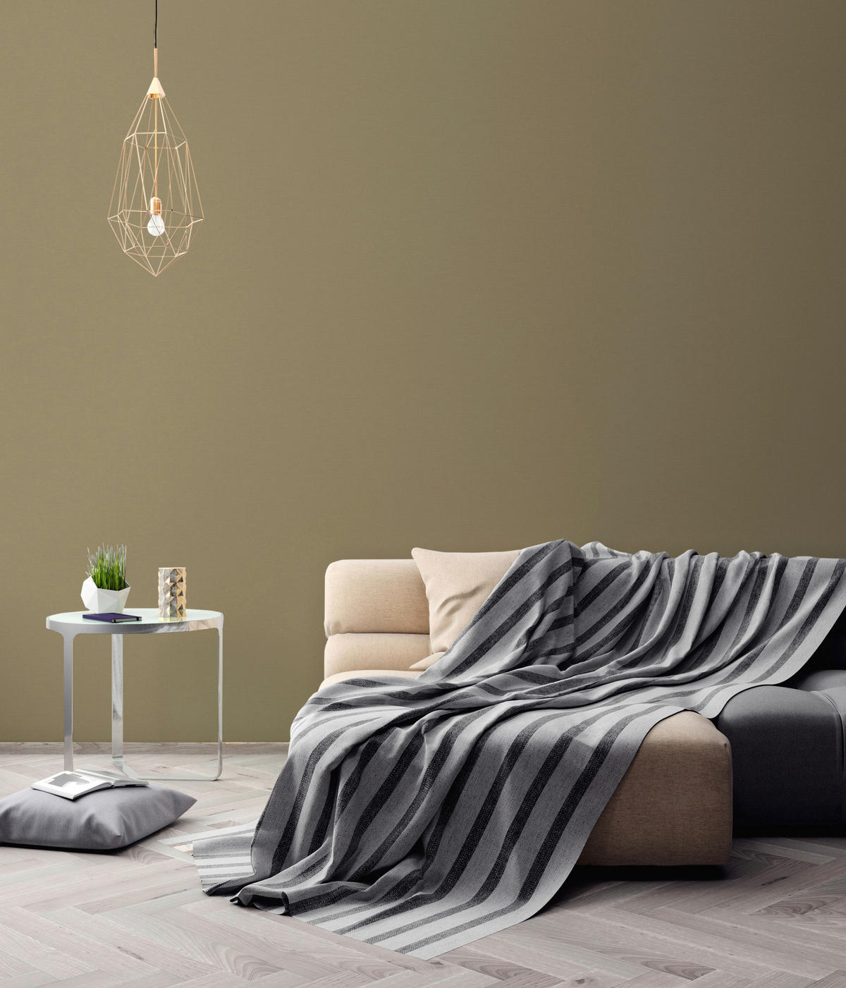 A.S.Creation Vliestapete khaki B/H/D: ca. 53x1005x8,3 cm Vliestapete - khaki (8,30/1005,00cm) - A.S.Creation