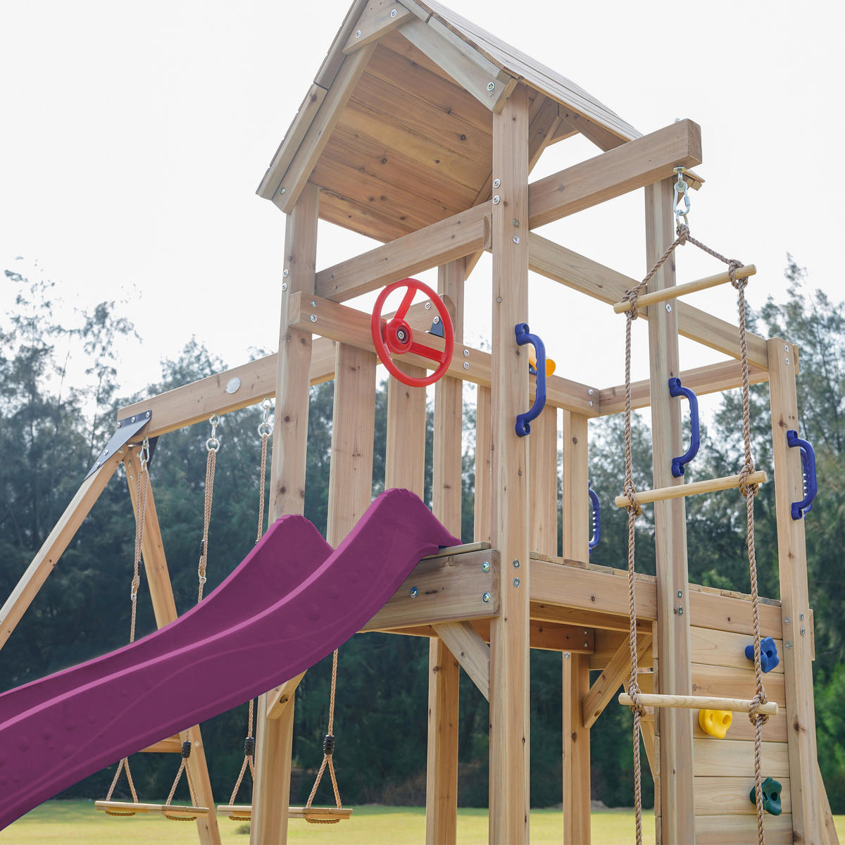 AXI Spielturm Moos lila B/H/L: ca. 342x267x375 cm Moos - lila/braun (375,00/342,00/267,00cm) - AXI