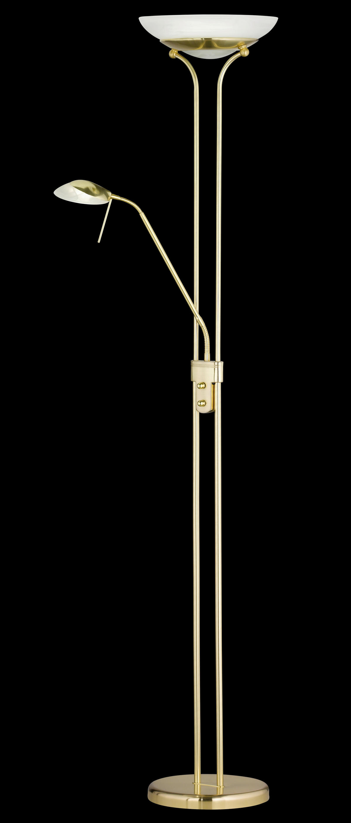 Fischer & Honsel LED-Stehleuchte 40145 messing weiß Glas Metall H/D: ca. 182x32 cm 1 Brennstellen Pool TW - messing/weiß (32,00/182,00cm) - Fischer & Honsel