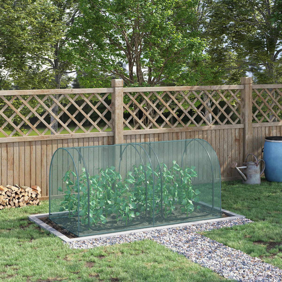 Outsunny Gewächshaus B/H/L: ca. 120x120x249 cm Gewächshaus - dunkelgrün (249,00/120,00/120,00cm) - Outsunny