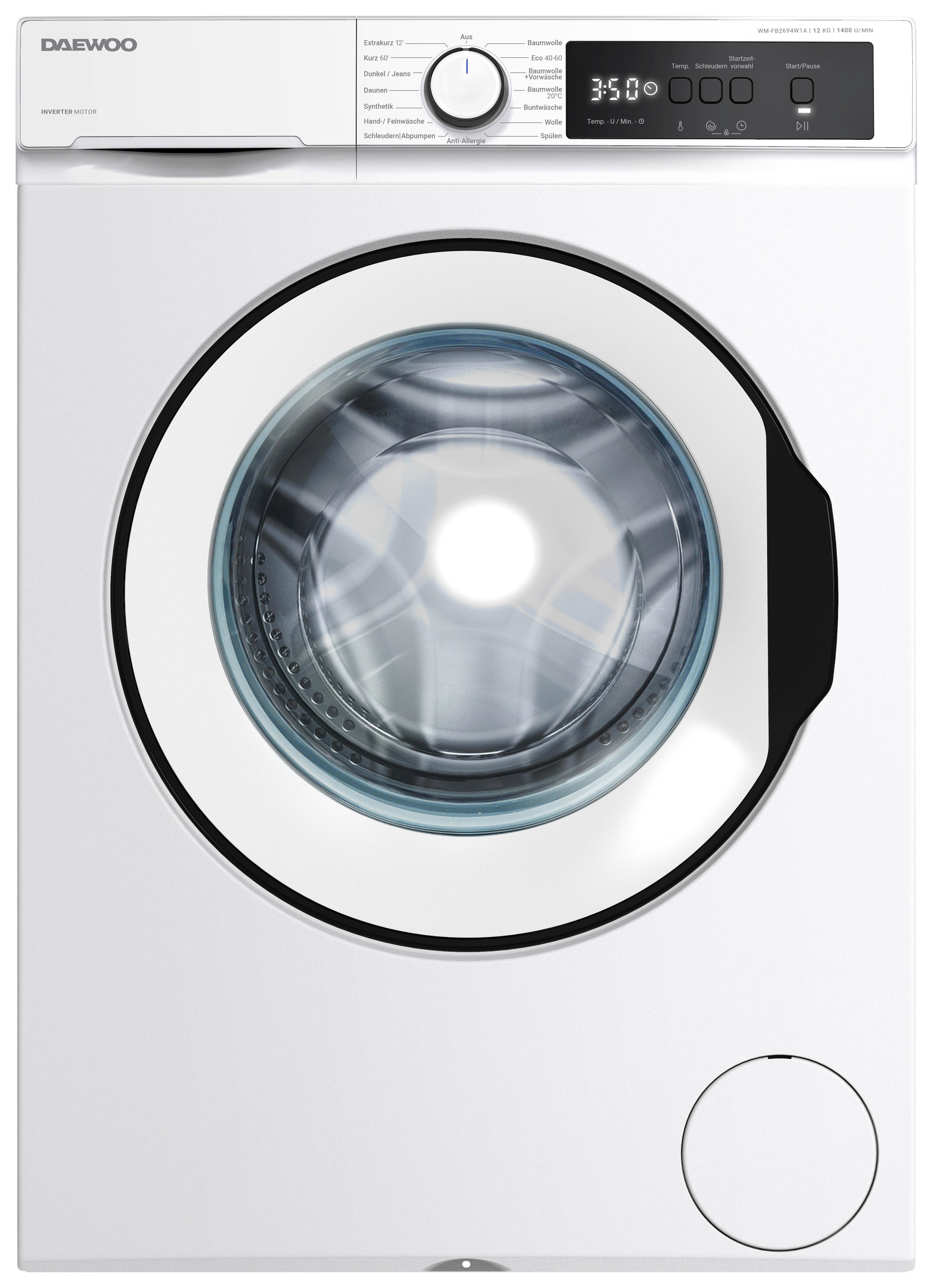 Daewoo Waschmaschine WM-FB2694W1A-DE weiß B/H/T: ca. 59,7x84,5x63,2 cm Waschmaschine WM-FB2694W1A-DE - weiß (59,70/84,50/63,20cm) - Daewoo