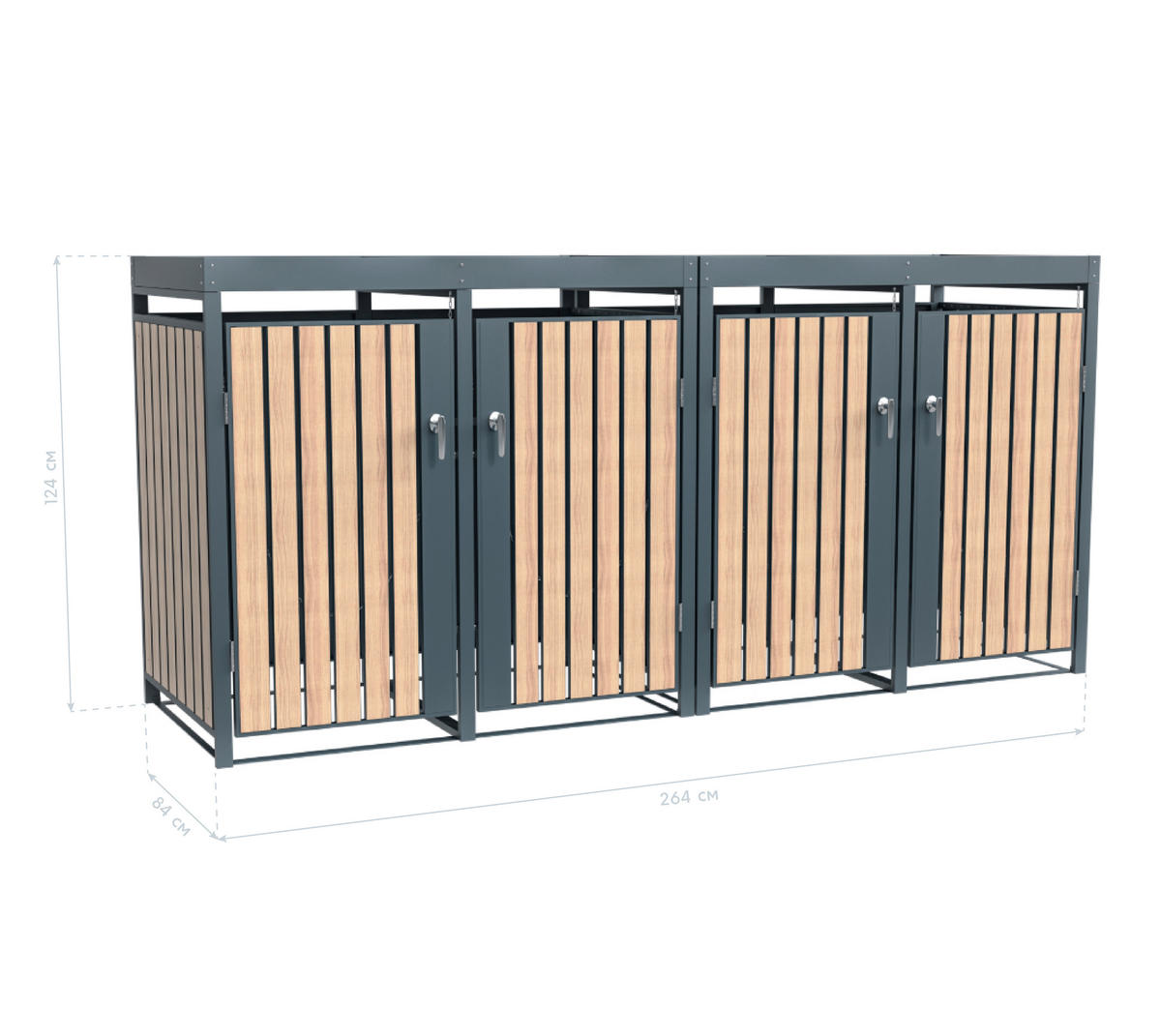 Westmann Mülltonnenbox Planta braun B/H/L: ca. 264x124x84 cm Planta - braun (84,00/264,00/124,00cm) - Westmann