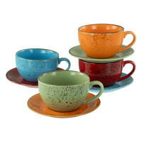 CreaTable Cappuccino-Set Nature Collection Mediterran bunt Steinzeug Nature Collection Mediterran - bunt - CreaTable