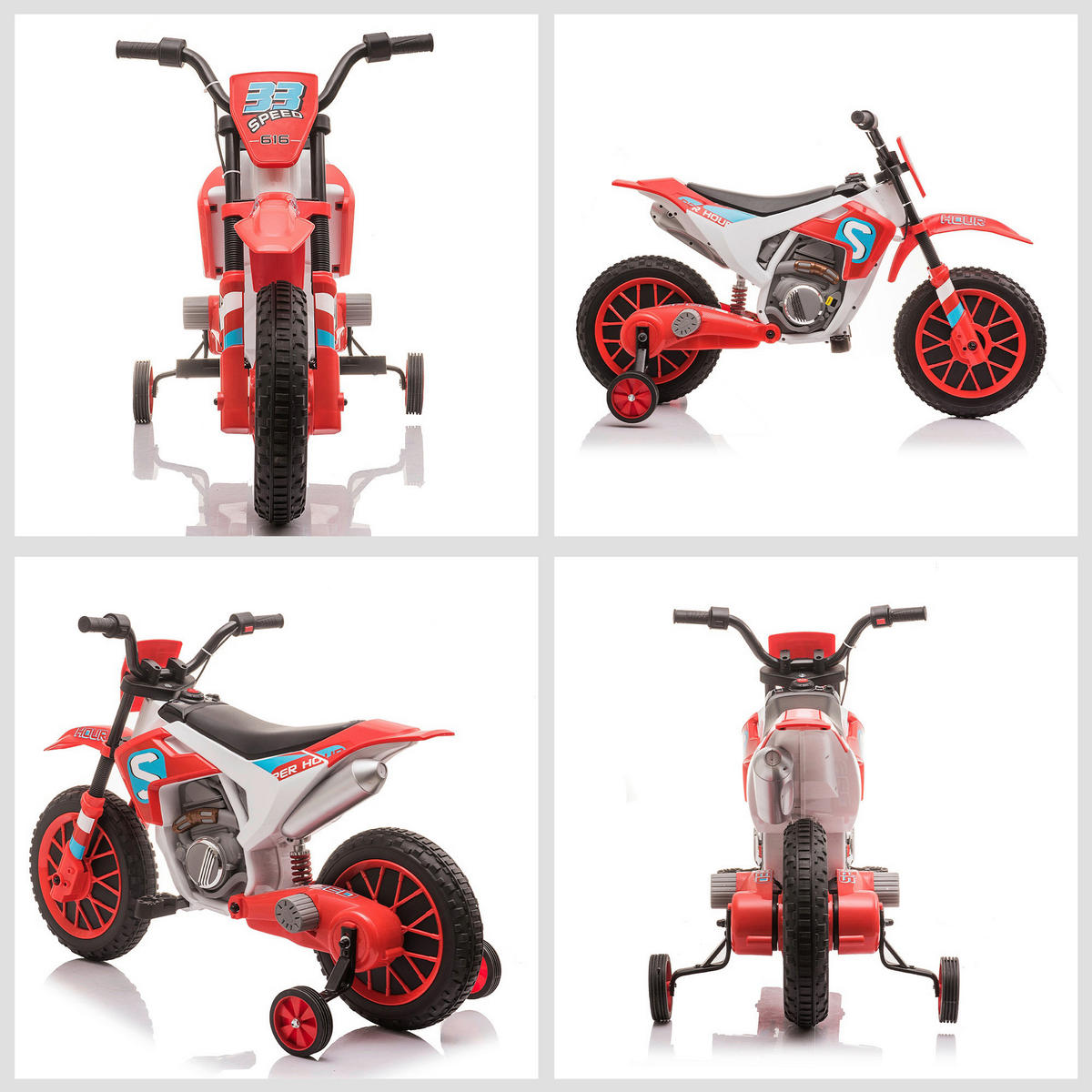 HOMCOM Kinder-Elektromotorrad rot B/H/L: ca. 51,5x68x106,5 cm Kinder-Elektromotorrad - rot (106,50/51,50/68,00cm) - HOMCOM