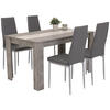 Tischgruppe Helene Beton Optik grau B/H/T: ca. 140x76x80 cm Helene - grau (140,00/76,00/80,00cm)