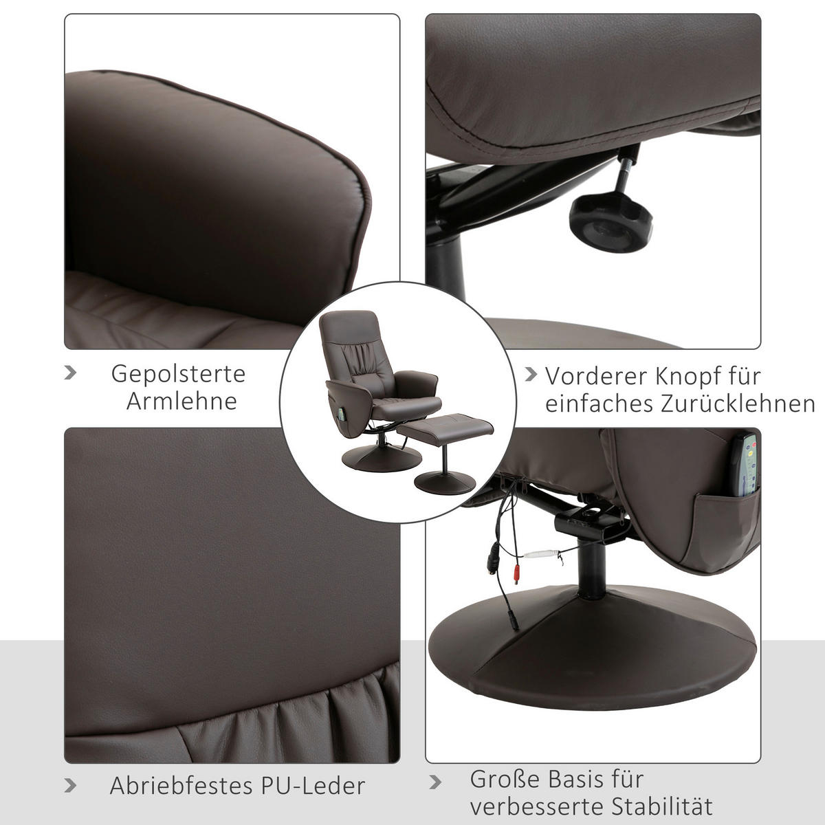 HOMCOM Relaxsessel 700-113V01BN B/H/T: ca. 81x91x81 cm 700-113V01BN - (81,00/91,00/81,00cm) - HOMCOM