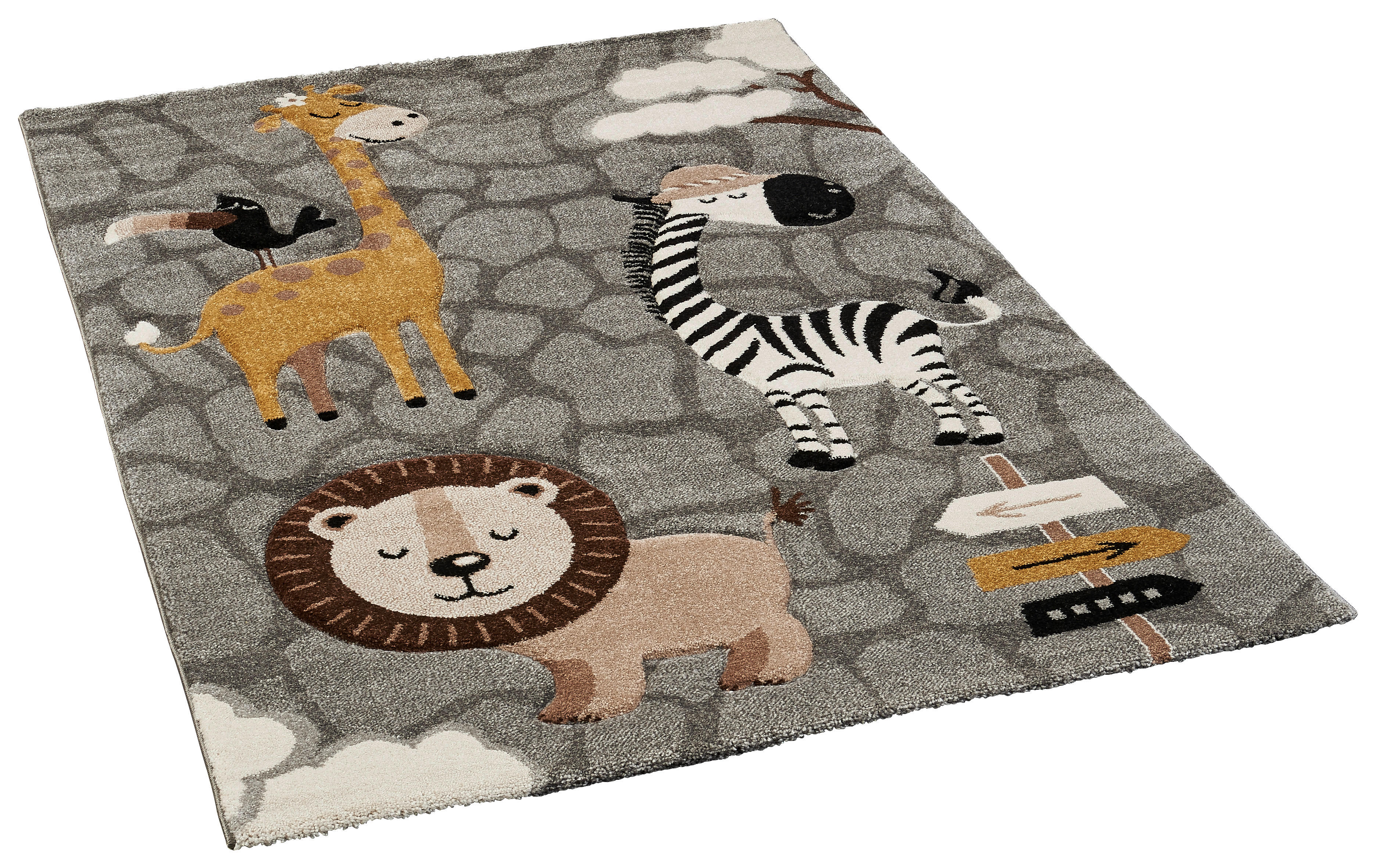 Merinos Kinderteppich Diamond Kids grau B/H/L: ca. 120x0,13x170 cm