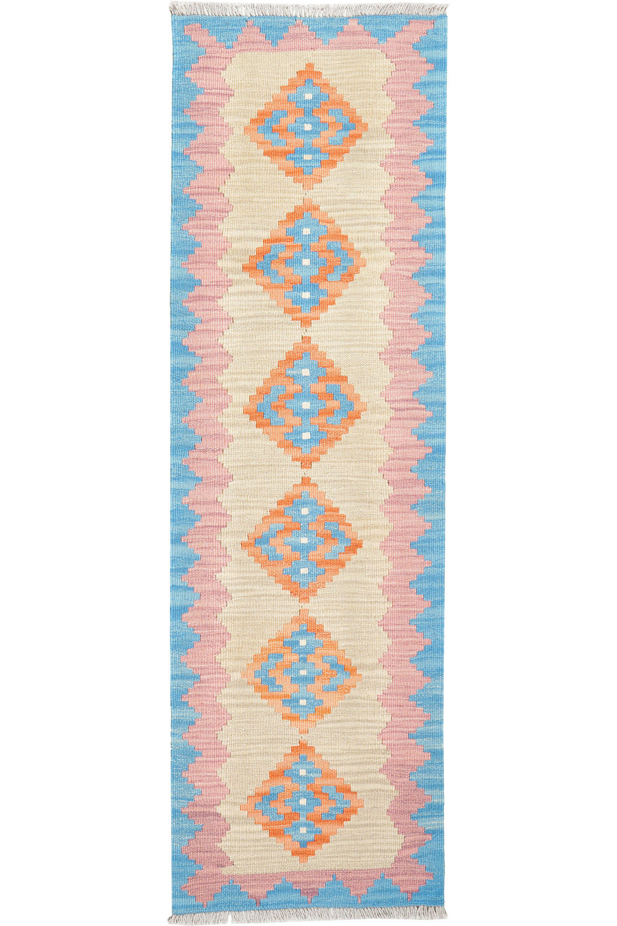 PersaTepp Teppich Kelim Gashgai blau B/H/L: ca. 57x1x190 cm Kelim Gashgai - blau/beige (190,00/57,00/1,00cm) - PersaTepp