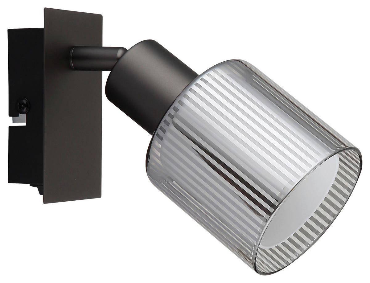 GLOBO Strahler schwarz Chrom Glas Metall B/H/L: ca. 10x14x13 cm E14 1 Brennstellen Strahler-Villegas - schwarz/Chrom (13,00/10,00/14,00cm) - GLOBO