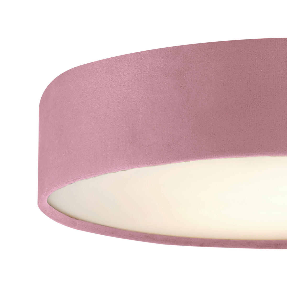 Searchlight Deckenleuchte pink Samt Stahl B/H/L/D: ca. 50x10x50x50 cm E27 3 Brennstellen Drum - pink (50,00/50,00/10,00cm) - Searchlight