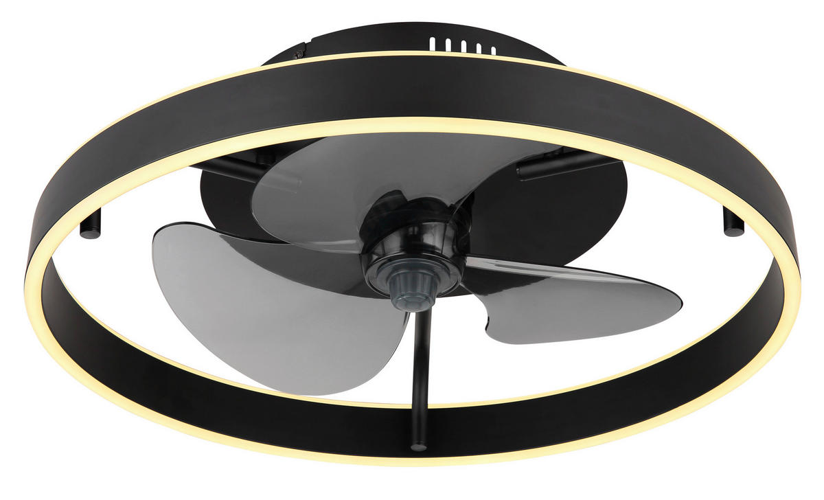 GLOBO Deckenventilator schwarz Opal Rauch H/D: ca. 14,5x50 cm max. 40 W Conway - schwarz/Opal (50,00/14,50cm) - GLOBO