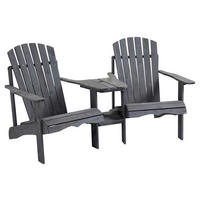 Outsunny Gartenbank dunkelgrau Holz B/H/L: ca. 87x92x170 cm Gartenbank - dunkelgrau (170,00/87,00/92,00cm) - Outsunny