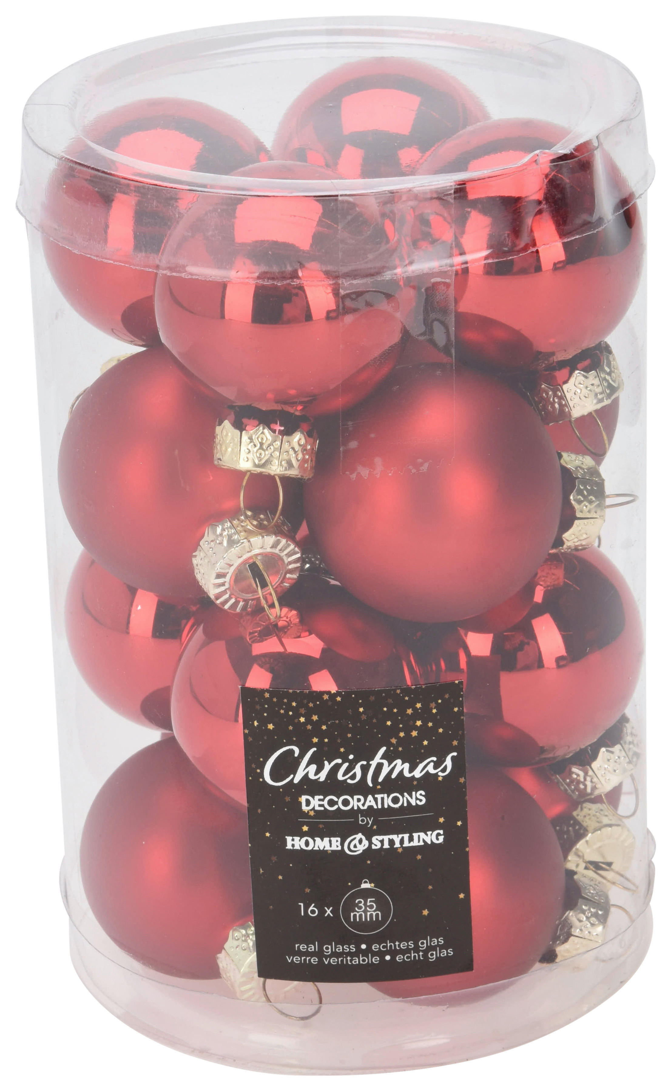 Weihnachtskugel rot D: ca. 3,5 cm Weihnachtskugeln_16erSet - rot (3,50cm)