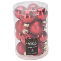 Weihnachtskugel rot D: ca. 3,5 cm Weihnachtskugeln_16erSet - rot (3,50cm)