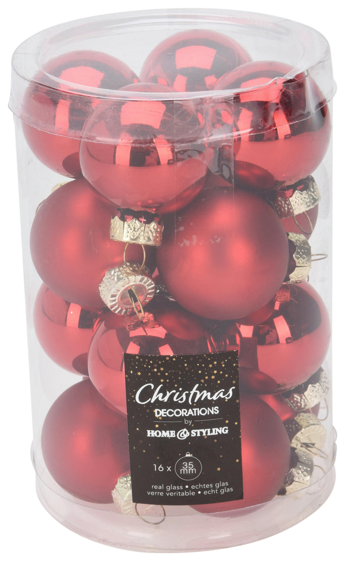 Weihnachtskugel rot D: ca. 3,5 cm Weihnachtskugeln_16erSet - rot (3,50cm)