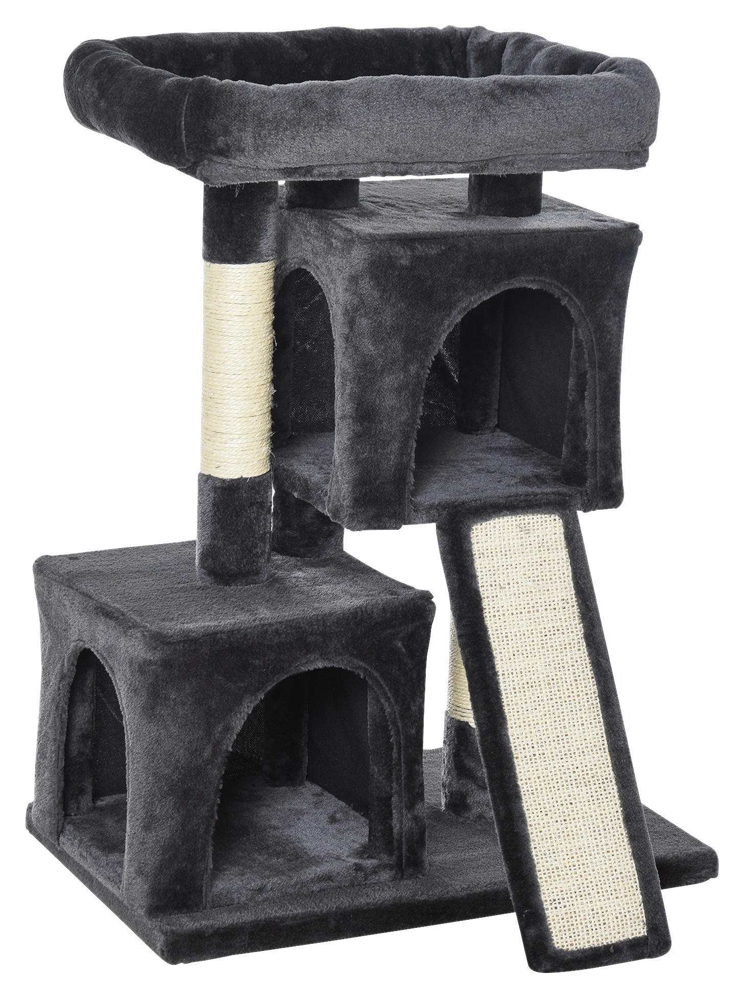 PawHut Kratzbaum dunkelgrau Spanplatte B/H/L: ca. 39x83x59 cm Kratzbaum - dunkelgrau (59,00/39,00/83,00cm) - PawHut