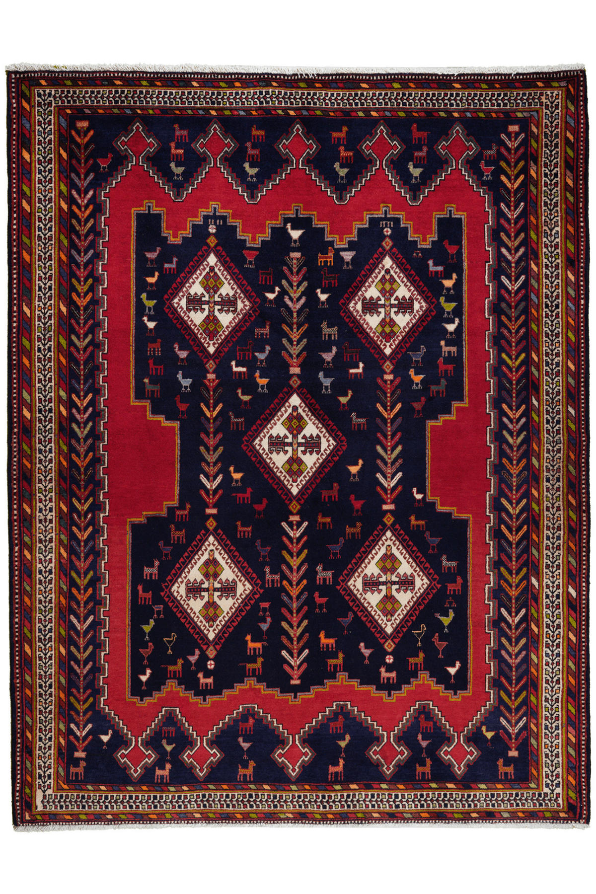 PersaTepp Teppich Afshar blau B/H/L: ca. 172x1x223 cm Afshar - blau/beige (223,00/172,00/1,00cm) - PersaTepp