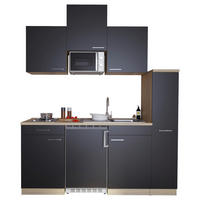 Respekta Küchenblock Economy schwarz B/H/T: ca. 180x200x60 cm Economy - Eiche/schwarz (180,00/200,00/60,00cm) - Respekta