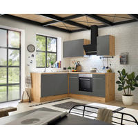 Respekta Winkelküche Marleen grau matt B/H/T: ca. 220x211x170 cm Marleen - Eiche/Alu (220,00/211,00/170,00cm) - Respekta