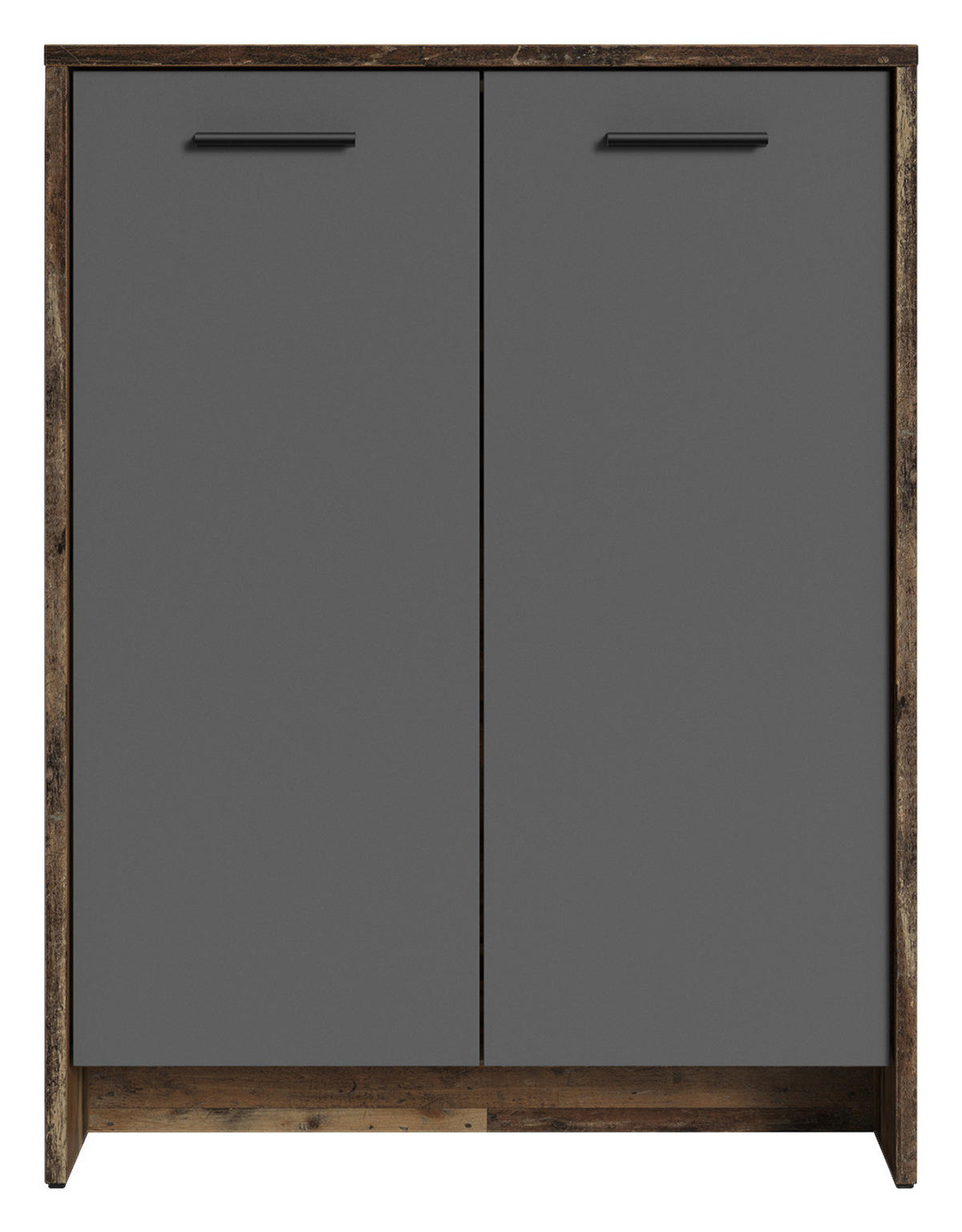 Schuhkommode BEN Eiche Old Wood Nachbildung anthrazit B/H/T: ca. 63x83x35 cm BEN - Eiche/anthrazit (63,00/83,00/35,00cm) - byLIVING