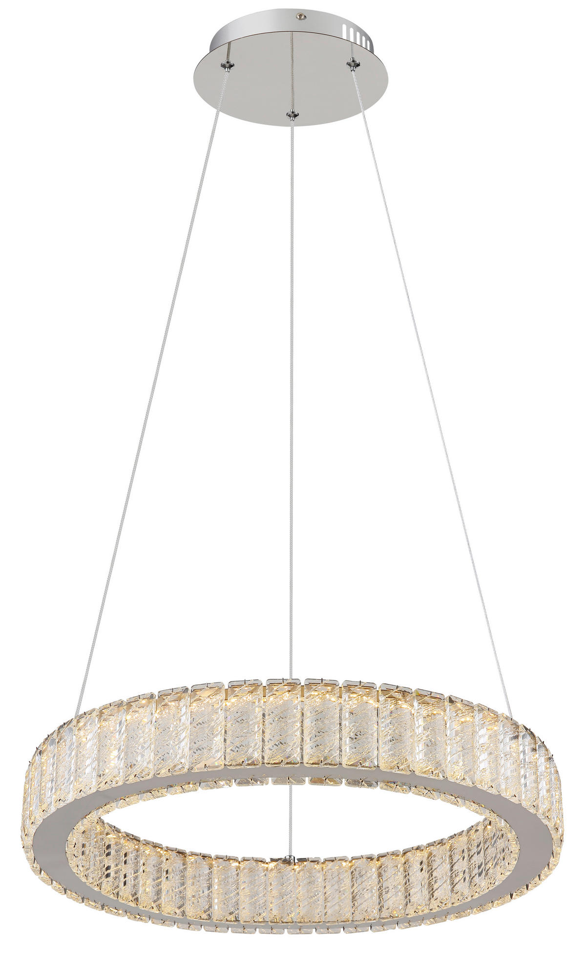 GLOBO Pendelleuchte Chrom Metall Acryl Chrom H/D: ca. 120x50 cm 1.0 Brennstellen 67162-50 - Chrom (50,00/120,00cm) - GLOBO