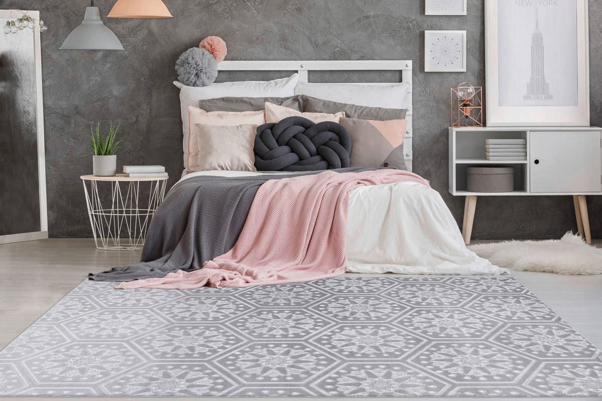 360Living Teppich Monroe grau B/L: ca. 80x150 cm Monroe - blau/grau (80,00/150,00cm) - 360Living
