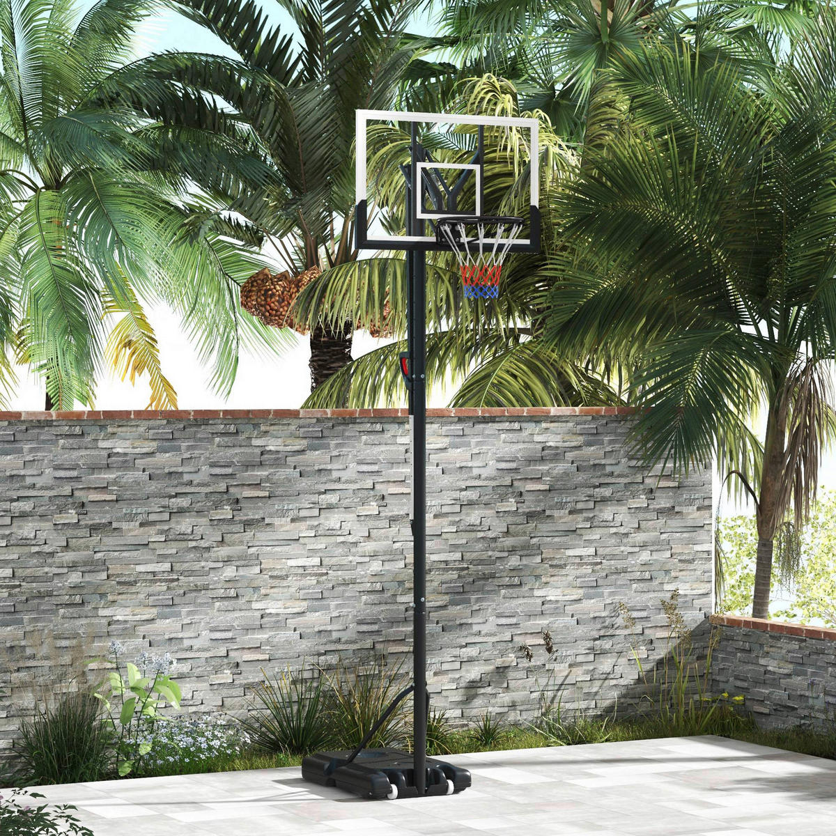 SPORTNOW Basketballkorb mit Ständer schwarz Kunststoff B/H/L: ca. 60x365x90 cm Basketballkorb mit Ständer - schwarz (90,00/60,00/365,00cm) - SPORTNOW